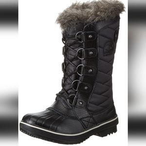 Sorel Tofino 2 black waterpoof fur cuff lace up winter boots Women's 7.5
